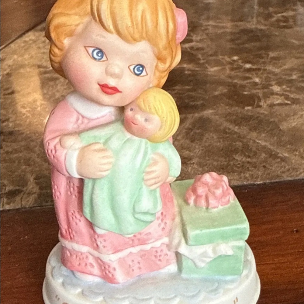 Avon Pink and Green Ceramic Figurine